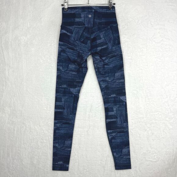 Lululemon Wunder Under Leggings 28in Sz 4  Transition Multi Midnight Navy Blue - Picture 4 of 14